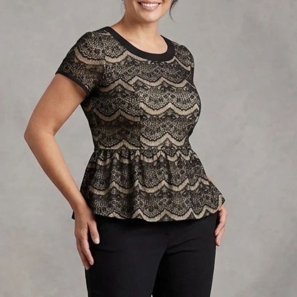 Akira Chicago shirt Womens sz S Peplum lace Blouse Romantic Feminine whimsigoth